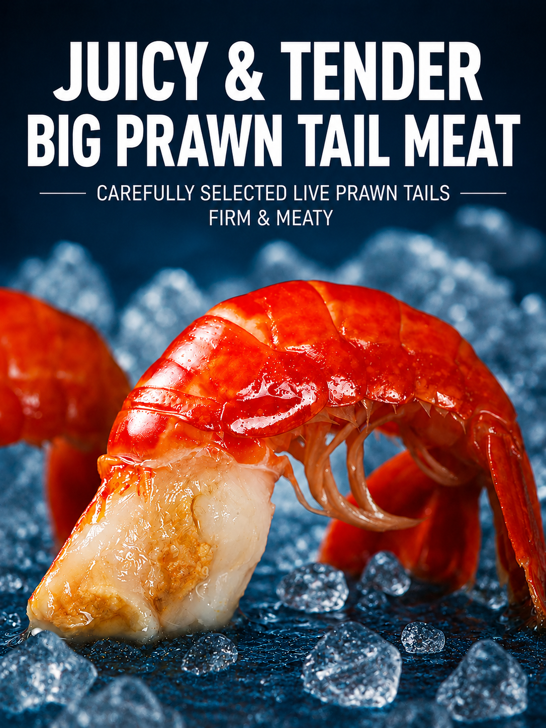 Fresh lobster tail meat with shell