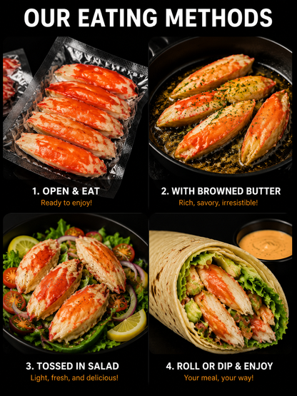 🦀High Protein Crab Leg Seafood Snack, Low Carb Friendly, Ready-to-Eat Ocean Flavor Treat-JR-XDD