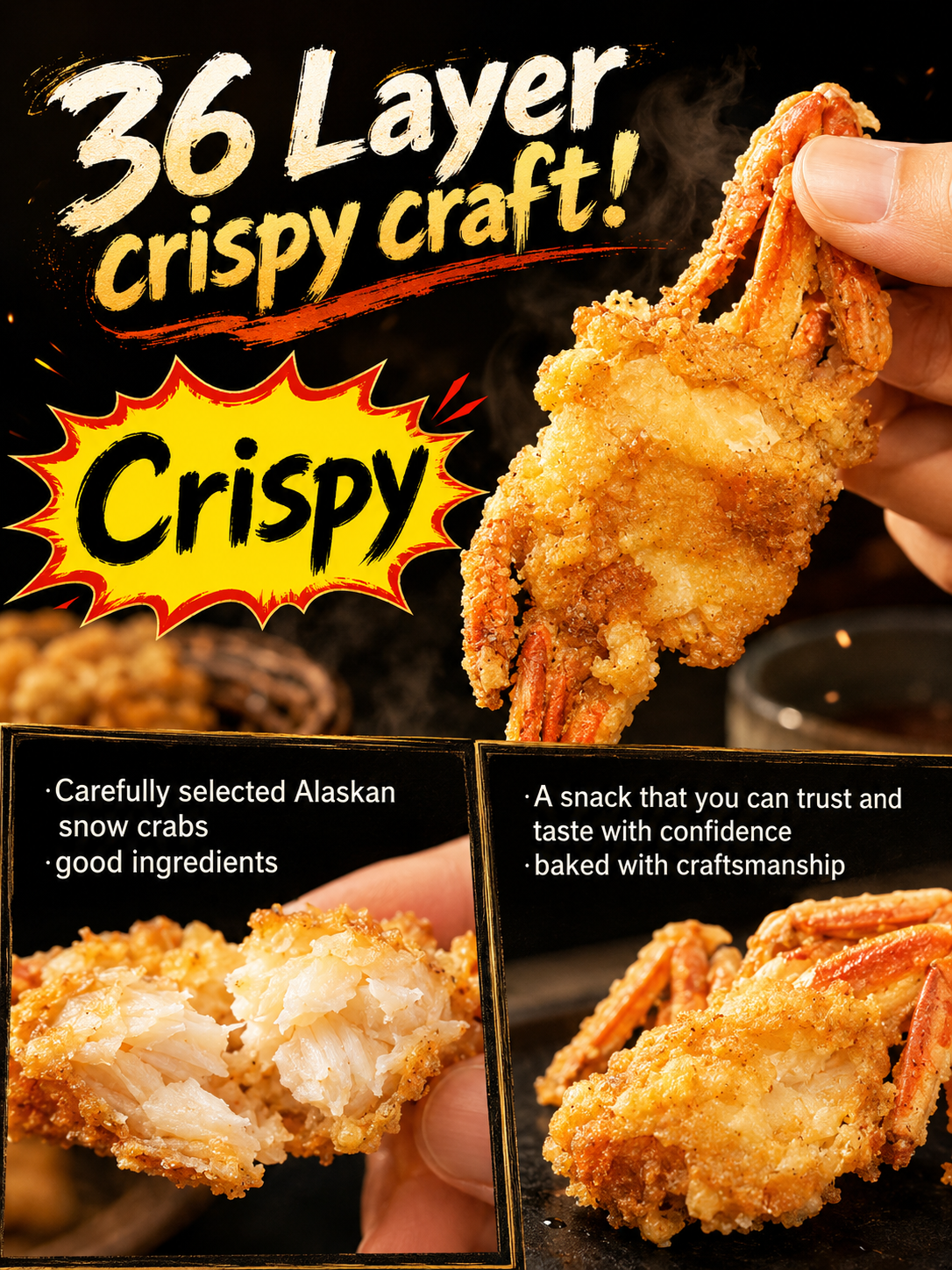 Alaskan Snow Crab Ready-to-EatCrispy Crab-JR+Evan