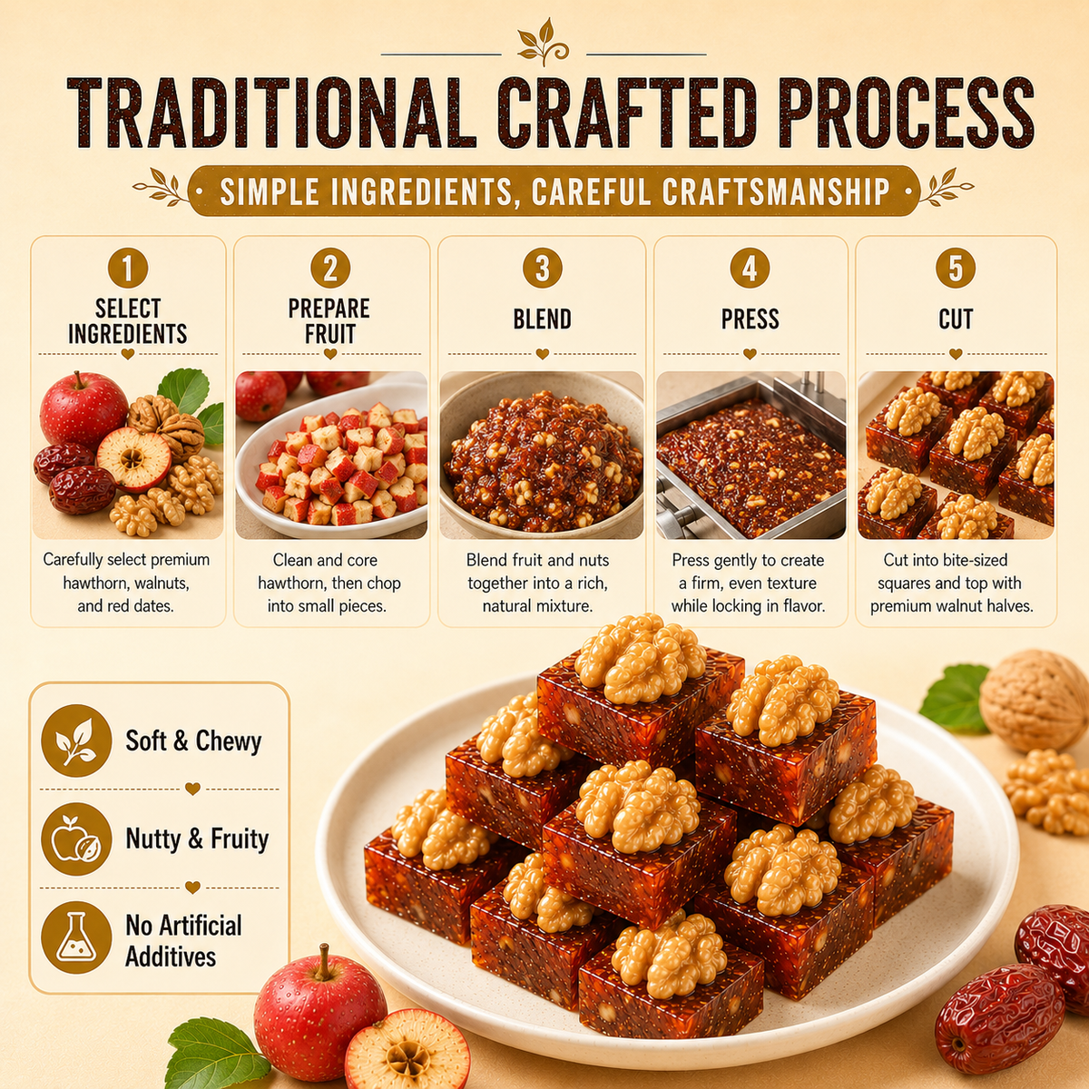Natural Daily Fuel for Men’s Strength, Stamina & Vitality-Hawthorn Walnut Pie-HJY