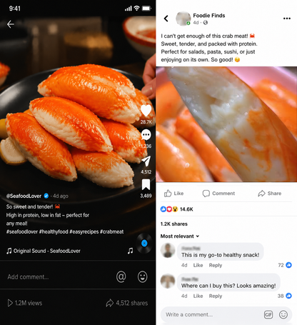 🦀High Protein Crab Leg Seafood Snack, Low Carb Friendly, Ready-to-Eat Ocean Flavor Treat-JR-XDD